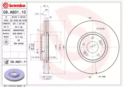 Тормозной диск A.B.S. 09.A601.11