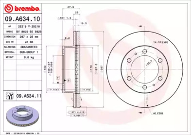 Тормозной диск A.B.S. 09.A634.10