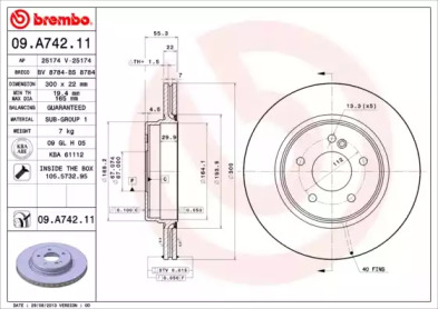 Тормозной диск A.B.S. 09.A742.11