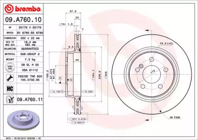 Тормозной диск A.B.S. 09.A760.11