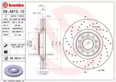 Тормозной диск A.B.S. 09.A813.11