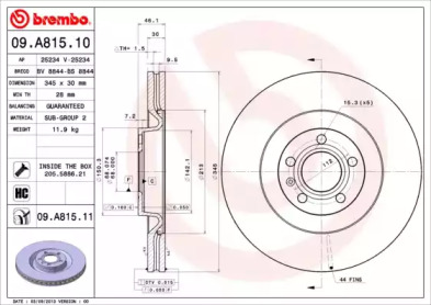 Тормозной диск A.B.S. 09.A815.11