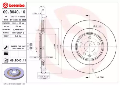 Тормозной диск A.B.S. 09.B040.11