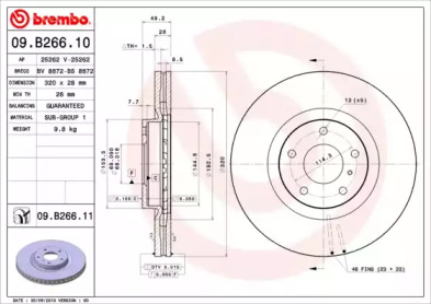 Тормозной диск A.B.S. 09.B266.11