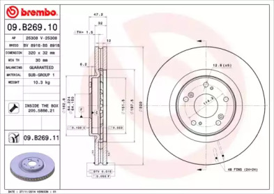 Тормозной диск A.B.S. 09.B269.10