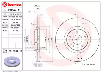 Тормозной диск A.B.S. 09.B354.10