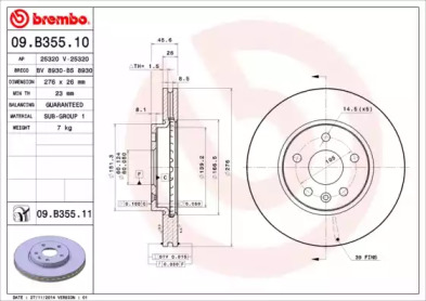 Тормозной диск A.B.S. 09.B355.10