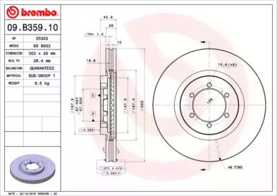 Тормозной диск A.B.S. 09.B359.10