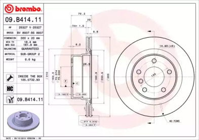 Тормозной диск A.B.S. 09.B414.11