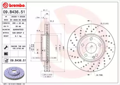 Тормозной диск A.B.S. 09.B436.51