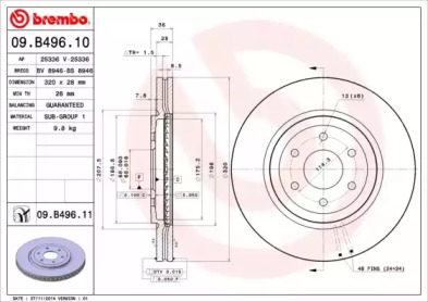 Тормозной диск A.B.S. 09.B496.10