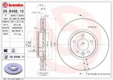 Тормозной диск A.B.S. 09.B498.10