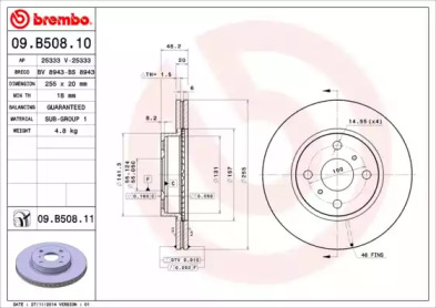 Тормозной диск A.B.S. 09.B508.10