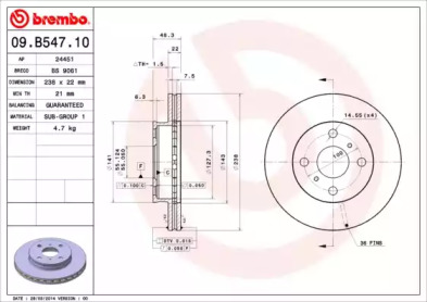 Тормозной диск A.B.S. 09.B547.10