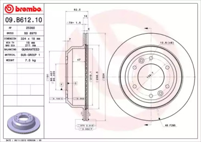 Тормозной диск A.B.S. 09.B612.10