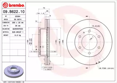 Тормозной диск A.B.S. 09.B622.10