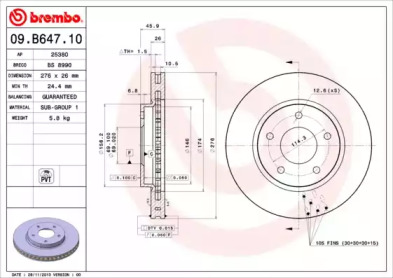 Тормозной диск A.B.S. 09.B647.10