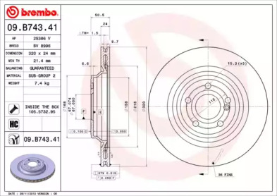 Тормозной диск A.B.S. 09.B743.41