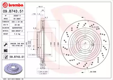 Тормозной диск A.B.S. 09.B743.51