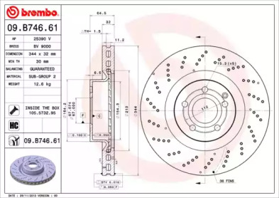 Тормозной диск A.B.S. 09.B746.61