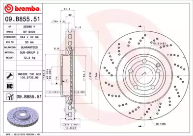 Тормозной диск A.B.S. 09.B855.51