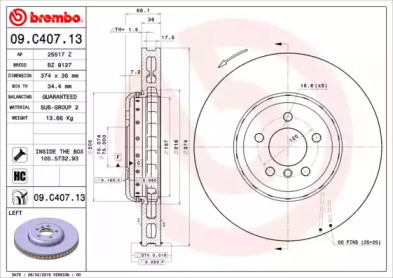 Тормозной диск A.B.S. 09.C407.13