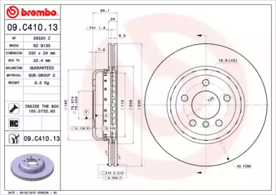 Тормозной диск A.B.S. 09.C410.13