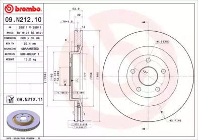 Тормозной диск A.B.S. 09.N212.11