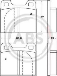Комплект тормозных колодок A.B.S. 36066
