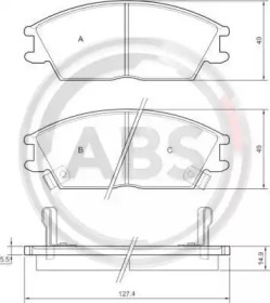 Комплект тормозных колодок A.B.S. 36172