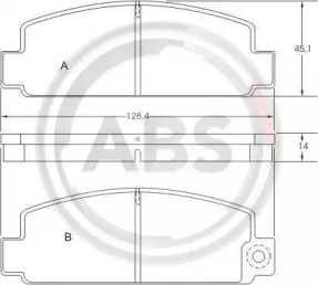 Комплект тормозных колодок A.B.S. 36414