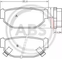Комплект тормозных колодок A.B.S. 36614