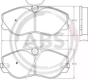 Комплект тормозных колодок A.B.S. 36671