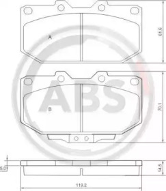 Комплект тормозных колодок A.B.S. 36718