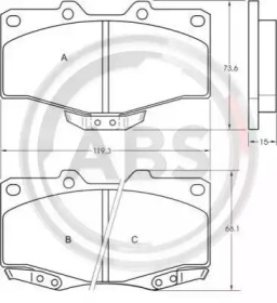 Комплект тормозных колодок A.B.S. 36724