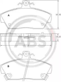 Комплект тормозных колодок A.B.S. 36747