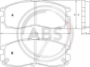 Комплект тормозных колодок A.B.S. 36763