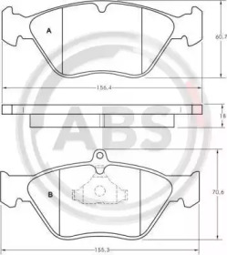 Комплект тормозных колодок A.B.S. 36805