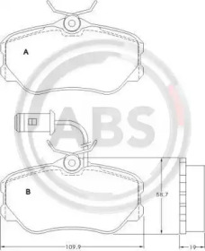 Комплект тормозных колодок A.B.S. 36806