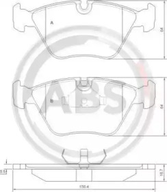 Комплект тормозных колодок A.B.S. 36807