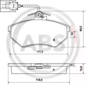 Комплект тормозных колодок A.B.S. 36811