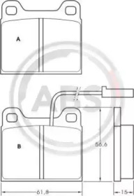 Комплект тормозных колодок A.B.S. 36820