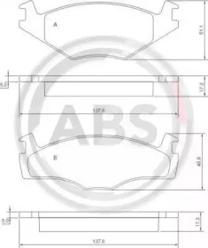 Комплект тормозных колодок A.B.S. 36853