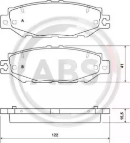 Комплект тормозных колодок A.B.S. 36922