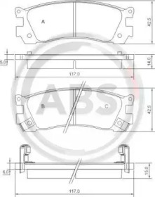 Комплект тормозных колодок A.B.S. 36930