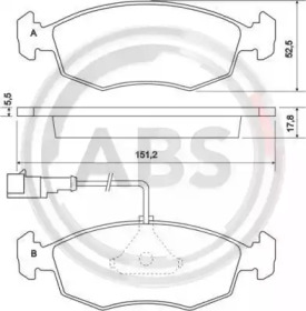 Комплект тормозных колодок A.B.S. 36947