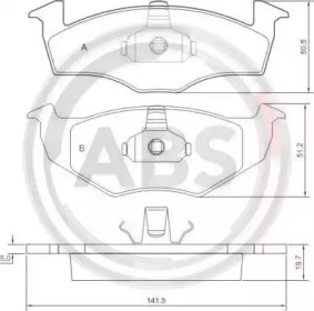 Комплект тормозных колодок A.B.S. 36970