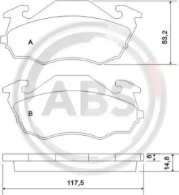 Комплект тормозных колодок A.B.S. 36971