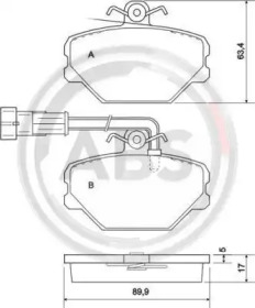 Комплект тормозных колодок A.B.S. 37001