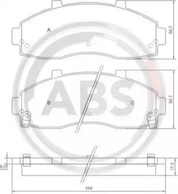 Комплект тормозных колодок A.B.S. 37044